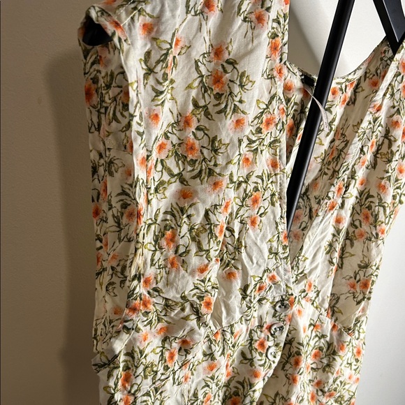Free People Floral Blouse with Orange and Green Hues - Picture 5 of 8